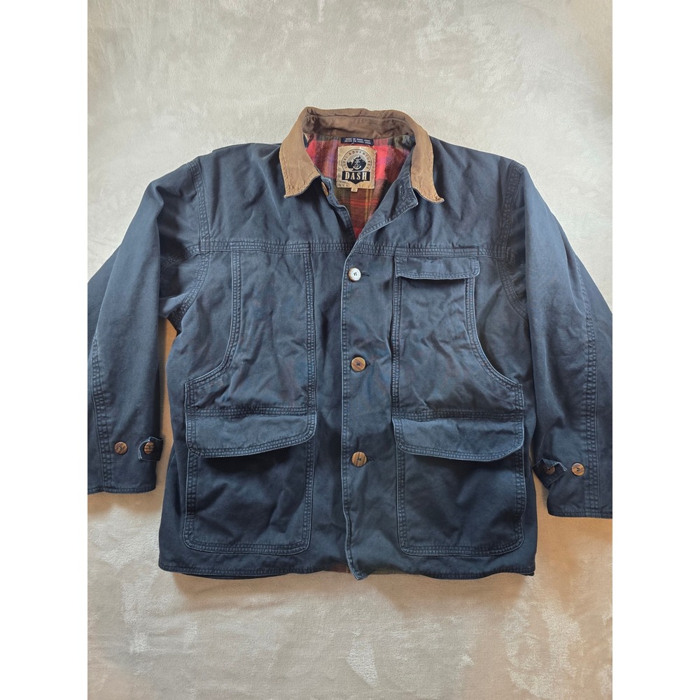 Men's Navy Blue Jacket with Brown Collar